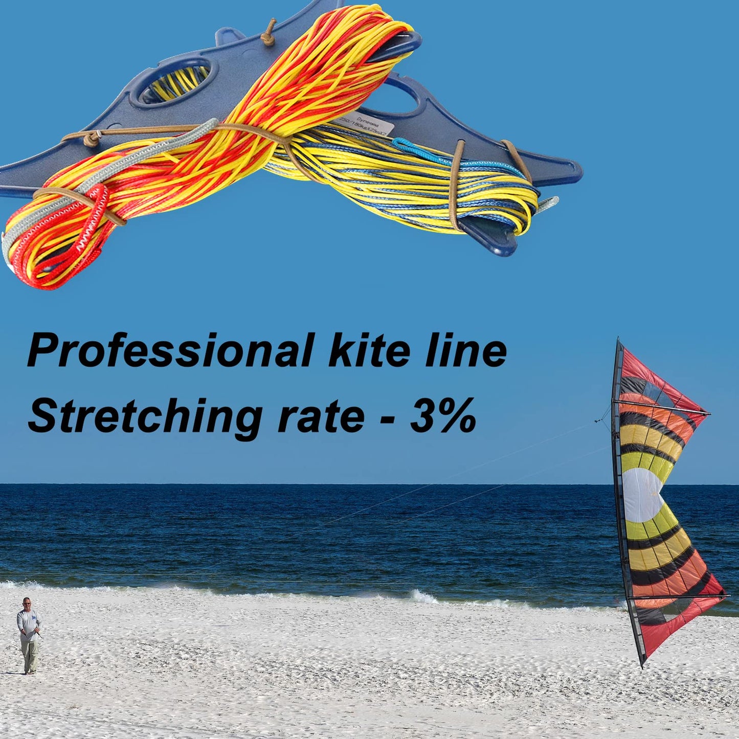 Dwlife 2 Line 220Lb & 390Lb Kite Flying Line, Uhmwpe High Strength Abrasion Resistant String For Aerobatic Power Kites