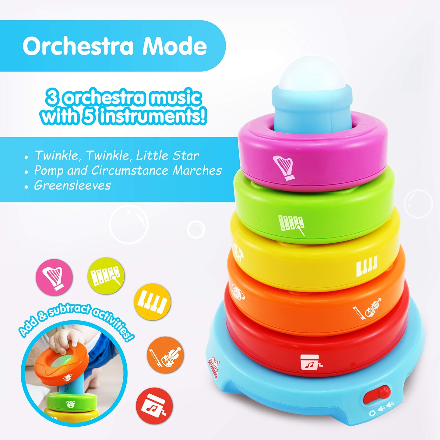 Best Learning Stack & Learn - Developmental Educational Activity Stacking Toy For 6 Or 9 Month Old Baby Toys And Up | First 1 Year Boy Girl Gifts For Birthday Gift