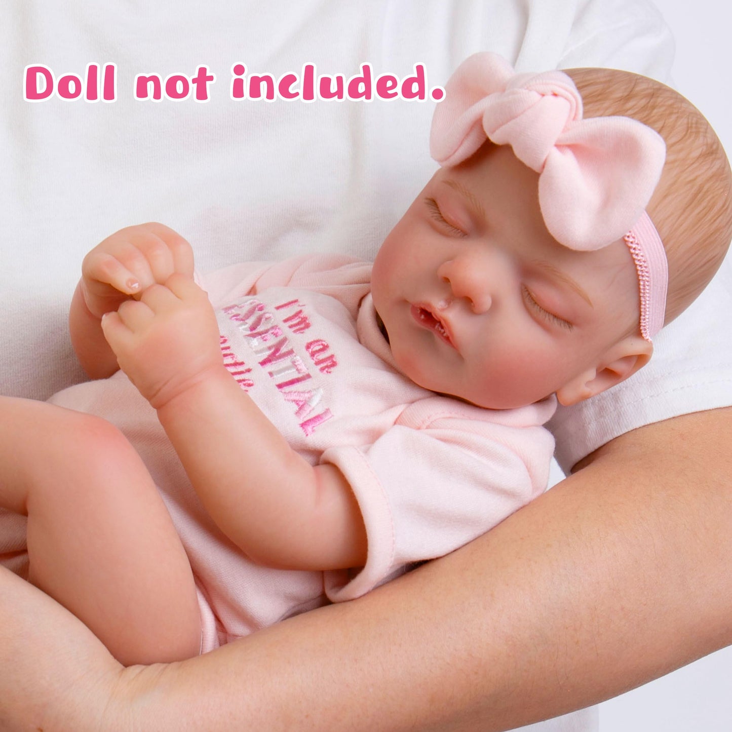 Ekokiz Reborn Baby Dolls Clothes Girl Pink Fashion Doll Clothes Baby Clothes 17-22 Inches Outfit Accessories Set For Lifelike Re