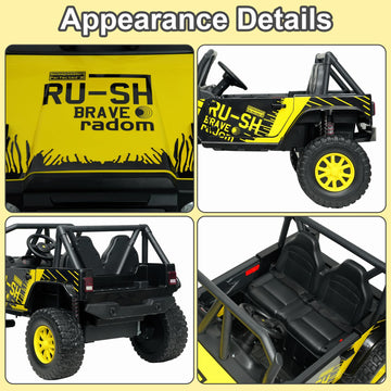 24V 5Ah 2 Seater Power Wheels For Kids, 4Wd Kids' Electric Vehicles With Remote Control For Girls Boys, Utv Ride On Car For Kids