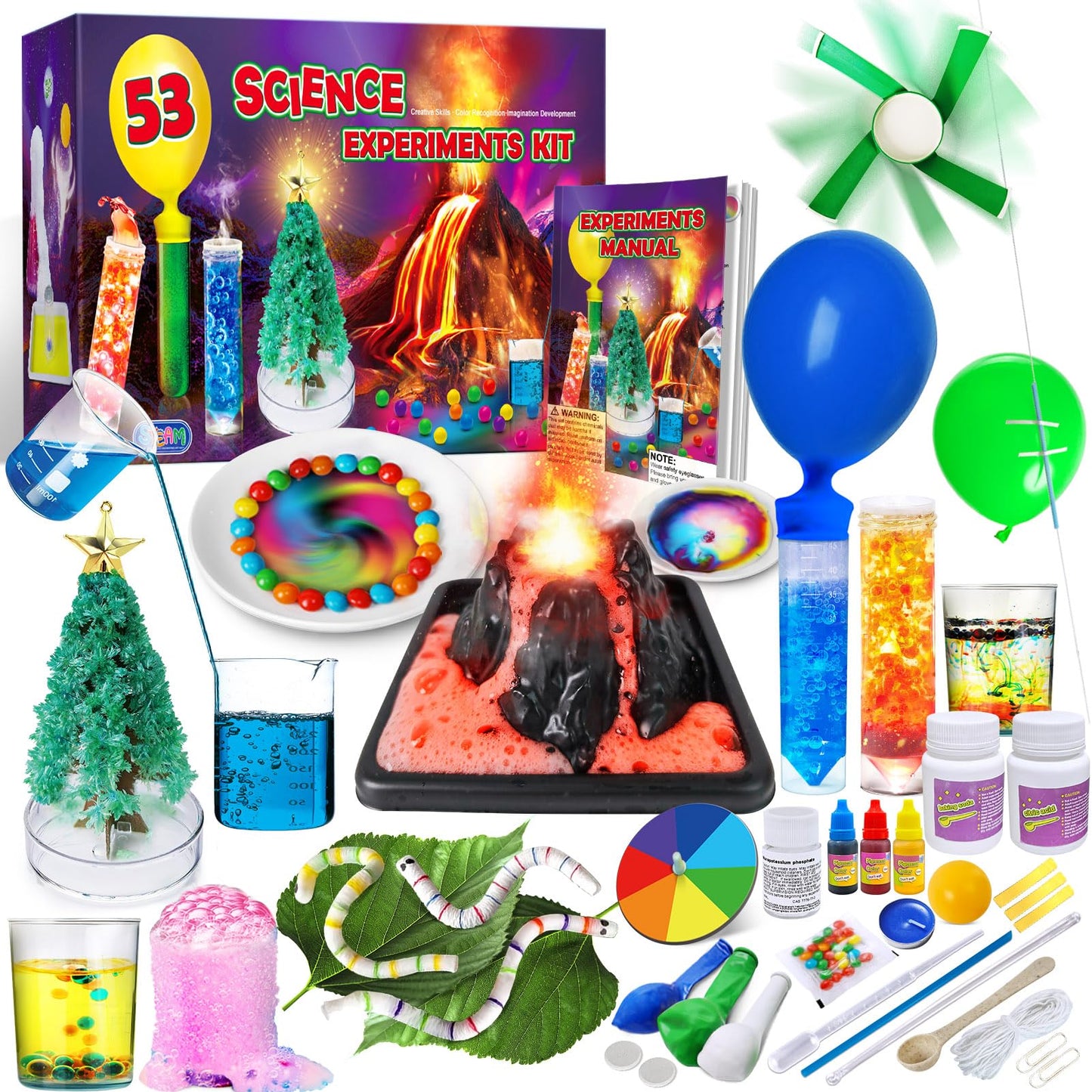 Unglinga 53 Experiments Science Kits For Kids Boys Girls, Gift Ideas For Birthday Christmas, Chemistry Physics Set, Stem Activities Learning Educational Scientist Toys
