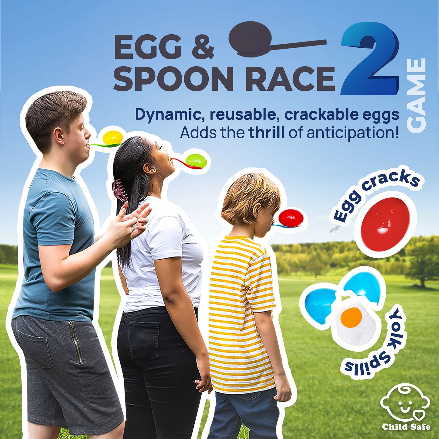 Outdoor Field Day Games Potato Sack Race Bags for Kids and mature-themeds Egg and Spoon Race 3 Legged Race Bands - with Storage Bag