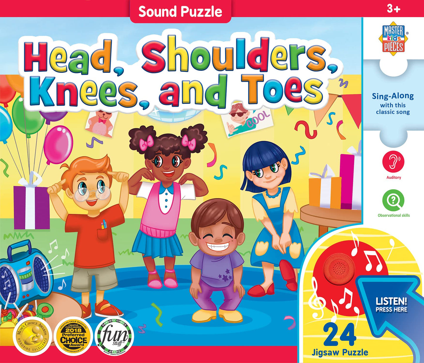 Head, Shoulders, Knees, & Toe Puzzle W/Sound 24Pc