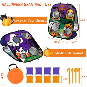 Halloween Games For Kids Party, Ghost Pumpkin Bean Bag Toss Games Halloween Party Games Favors Carnival Games For Adults Kids Sc