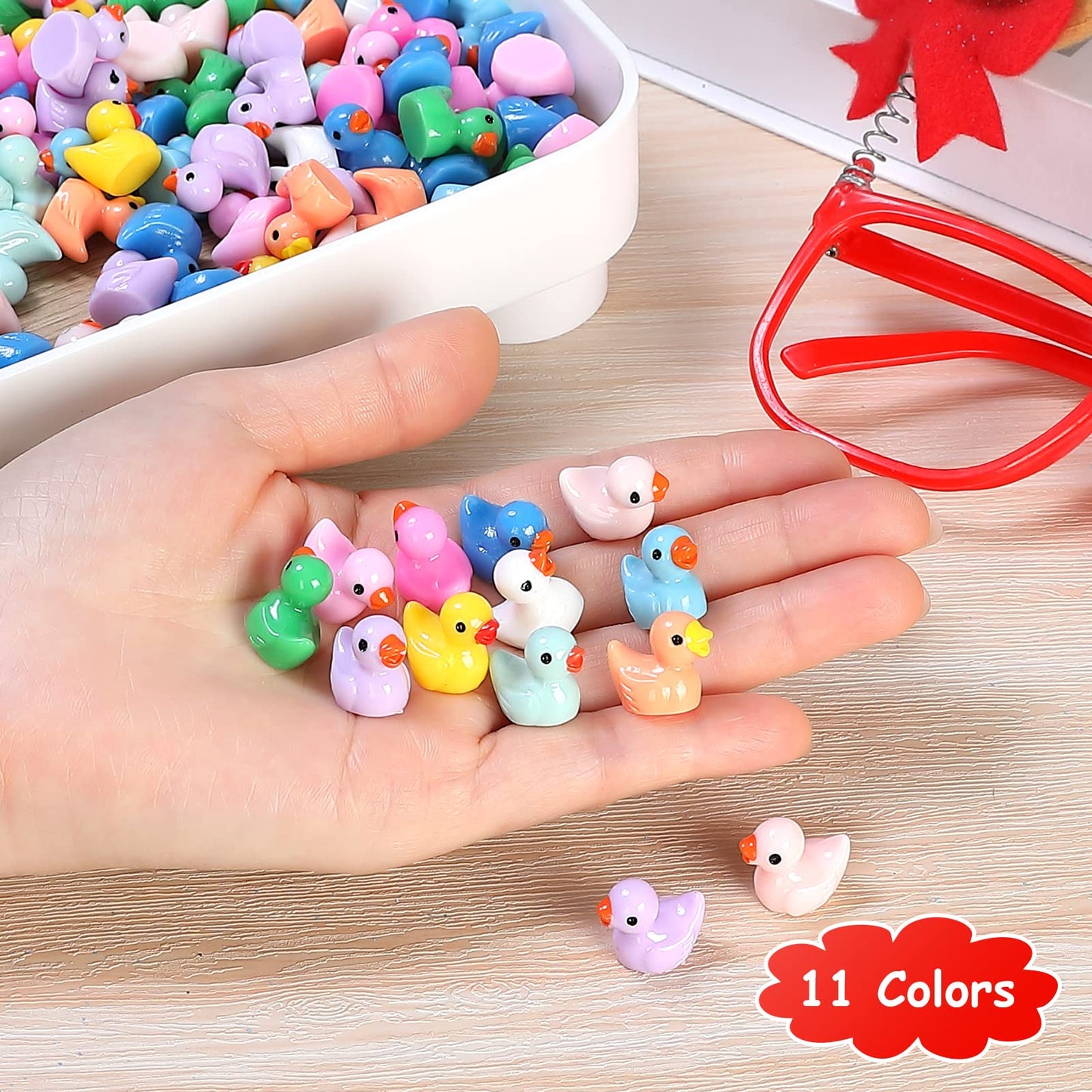 JIUZHU 220 Pcs Mini Resin Duck Birthday Party Miniature Figure Landscape Aquarium DIY Decoration Bonsai Interior Christmas Fairy
