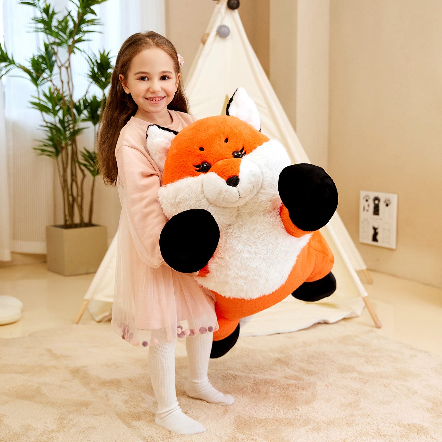 Ikasa Giant Fox Stuffed Animal Plush Toy, 30 Inches Large Big Jumbo Soft Toys For Kids Girls Boys Girlfriend
