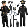 Spooktacular Creations Halloween Police Costume For Kids, Black Police Officer Costume For Boys, Toddler Cosplay Roleplay Themed Party (Medium (8-10 Yrs))