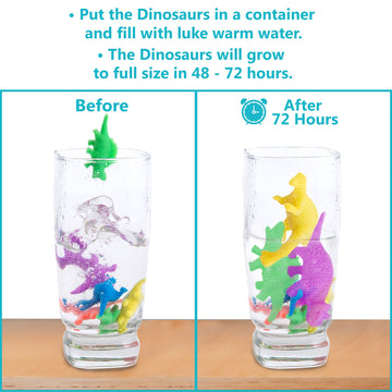 Ipidipi Toys Water Growing Dinosaur Toys For Kids - Dinosaur Party Favors For Kids, Goodie Bag Stuffers, Piñata Stuffers, School Prize Box For Boys, Growing Animals In Water - Pack Of 32