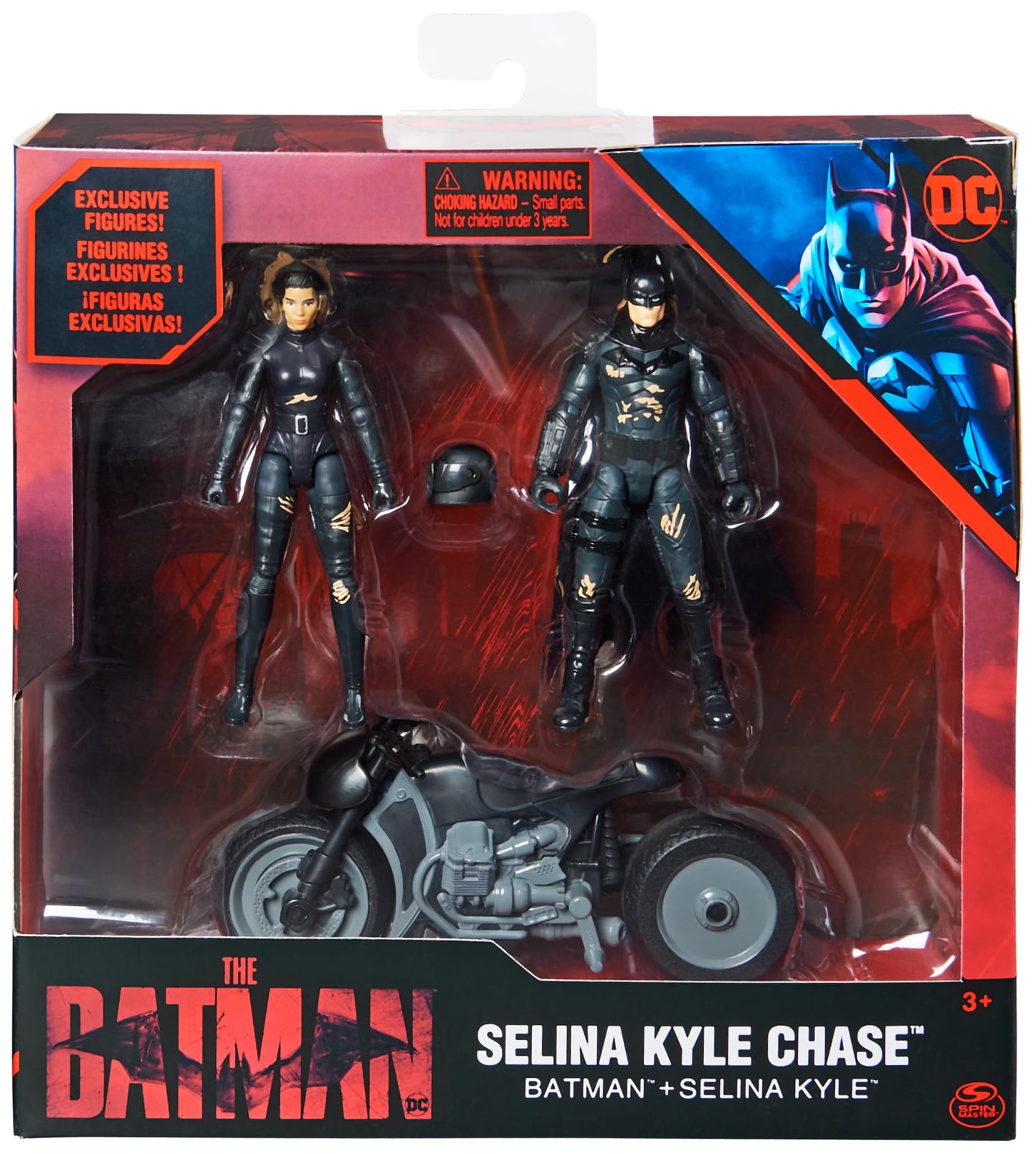 The Batman 2022 Movie Series Selina Kyle Chase Set With Batman And Motorcycle