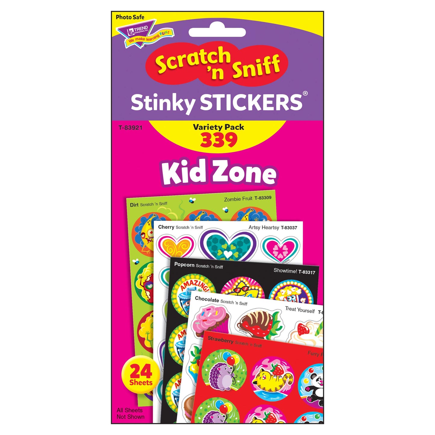 Kid Zone Stinky Stickers Variety Pack by TREND Enterprises, Inc.; 339 ct.; 78 Designs, 8 scents