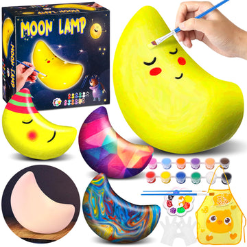 Paint Your Own Moon Lamp Kit, Diy Moon Night Light Art Toys Arts And Crafts For Kids 8-12, Creative School Classroom Craft Activities, Art Supplies Birthday Gifts For Boys Girls 3 4 5 6 7 8+ Year Old