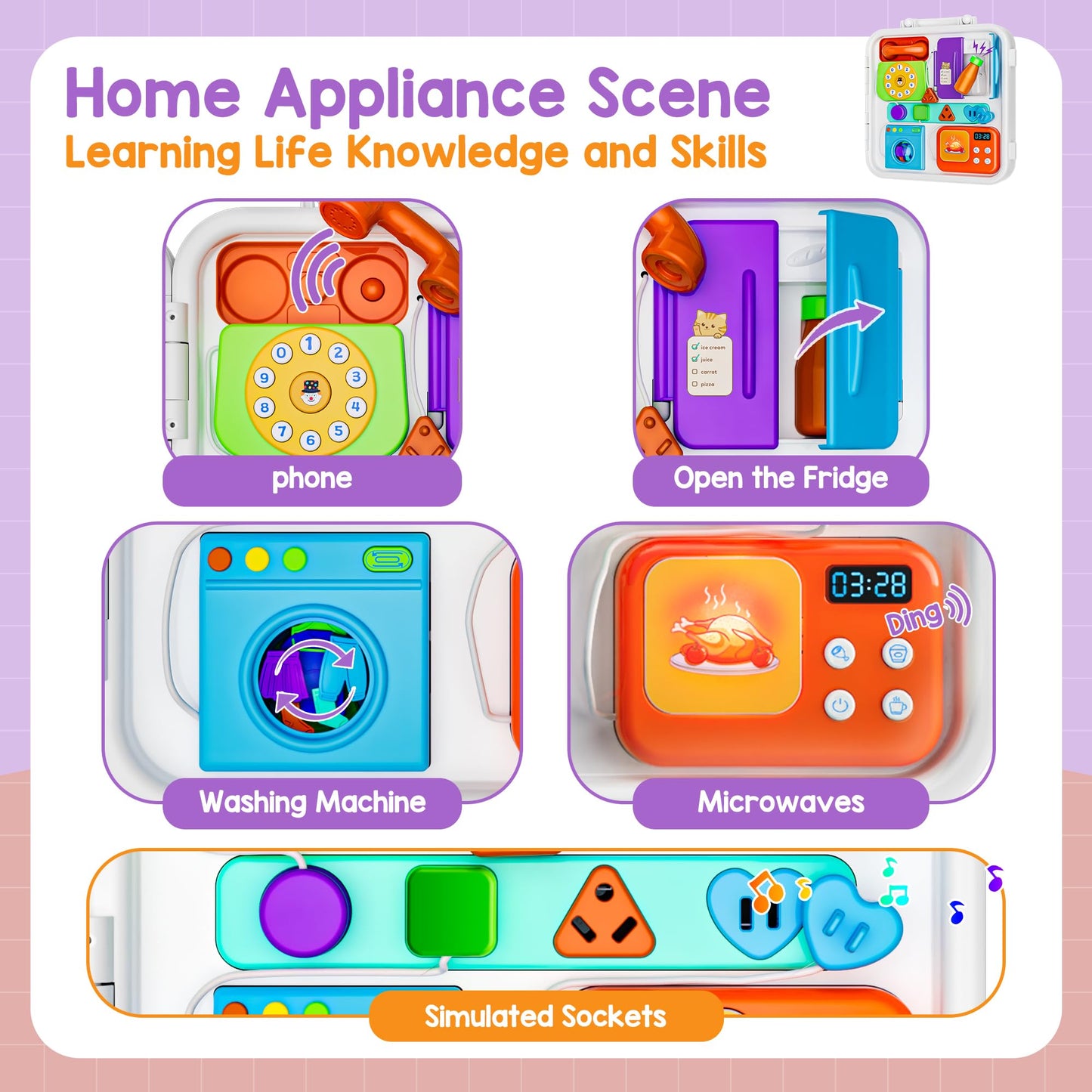 Toddlercley Musical Toys For 1 Year Old Girl Boy, Montessori Busy Board For 1+ Year Old, Birthday Gift For 1 Year Old Girl, Lear