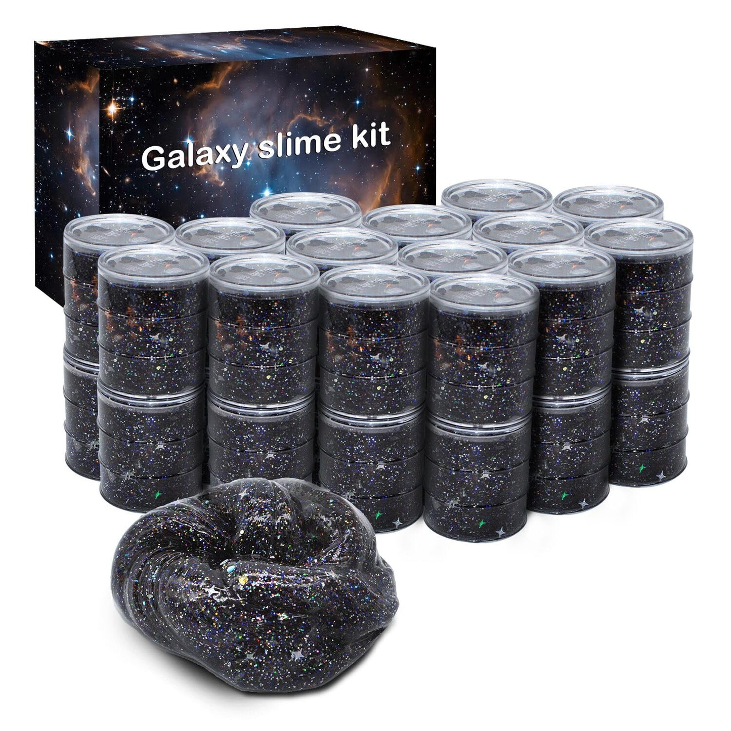 24 Pack Galaxy Star Slime,Party Favor For Kids Girls & Boys,Non Sticky, Stress & Anxiety Relief, Wet, Super Soft Sludge Toy,Birt