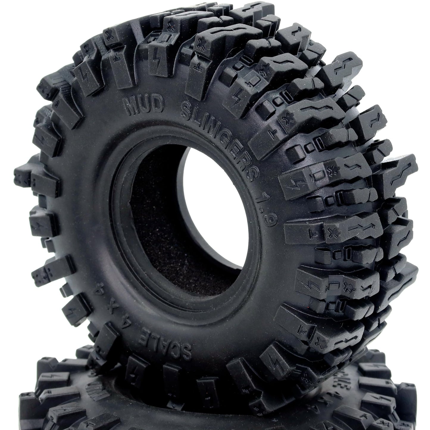 HOBBYSOUL 4pcs RC 1.9 Mud Slingers Tires Height 4.72'' / 120mm Soft Sticky 1.9 Tires Tyres For 1/10 RC Crawler Traxxas TRX4 / Ax