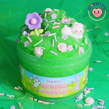 Peachybbies Spring Garden Cloud Slime - Made in USA enhanced 100% Authentic 7 oz. Scented for Kids ASMR Axolotl Gifts Slime Charms Fidget Toys