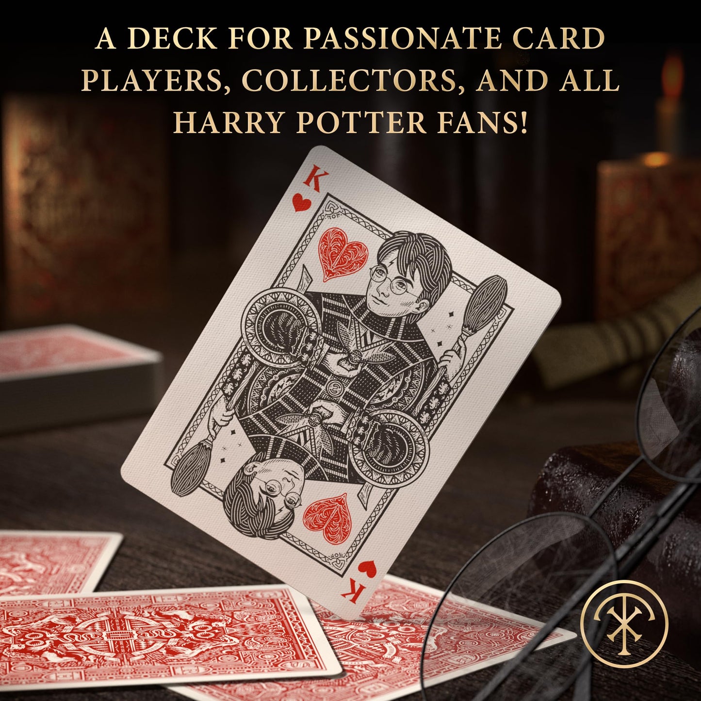 theory11 Harry Potter Playing Cards - Poker Size, FSC-Certified Paper, Gryffindor Red, Model HARRY-POTTER-RED