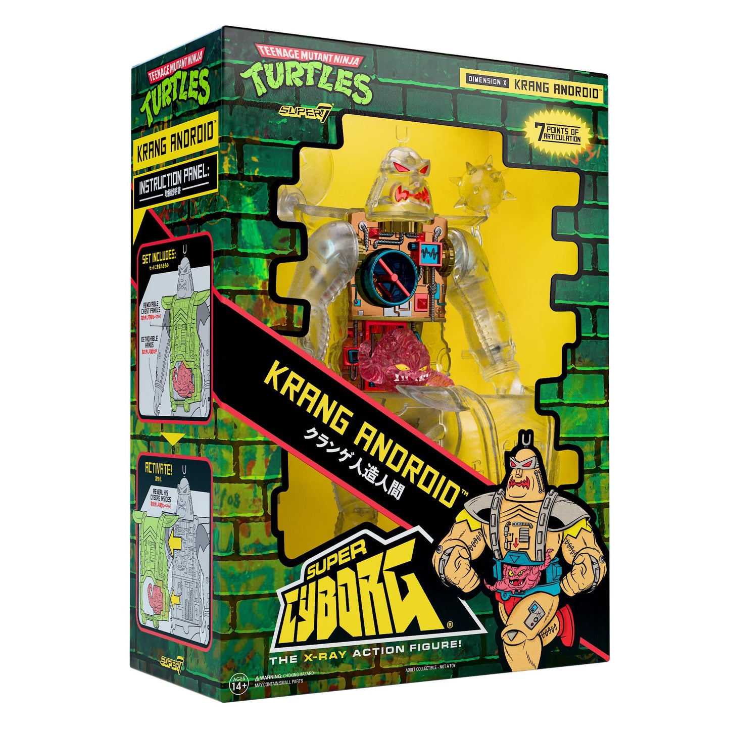 Super7 Teenage Mutant Ninja Turtles Super Cyborg - Krang Android (Clear) Action Figure