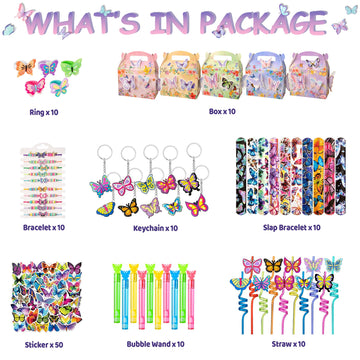 DMIGHT Butterfly Party Favors Fairy Birthday Party Supplies for Girls Kid Toy Gift Prize Goodie Bag Stuffer Butterfly Decoration