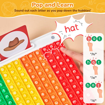 Word Pop Cvc Word Games,Learn To Read In Weeks,Multisensory Reading & Phonics Game Ideal For Pre Kinderarten To 1St Grade-Homesc