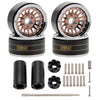 Meus Racing 1.9'' Beadlock Wheels Rims, 120.5G Brass & Aluminum Deep-Dish Wheels For 1/10 Rc Crawler Scx10 Trx4 Vs4-10 Gen8 (B-C