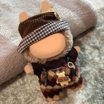 WVSAFV Clothes for Labubu (NO Doll) fit 17cm/6.69'' enhanced Outfit with Accessories Soft & Stylish Hand-Woven Doll Set Wool Overall