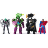 DC Comics Metal Force Team Up Brainiac and Lex Luthor vs Batman and Superman Set 4-Inch Action Figures with limited availability Accessories Includes Character Cards Kids Toys of Boys Ages 4 and Up