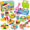 HASAYAQI Kitchen Creations Play Food Modeling Dough Toys,21 Play Kitchen Accessories,Color Dough Set for Kids Ages 4-8, 5 Colors