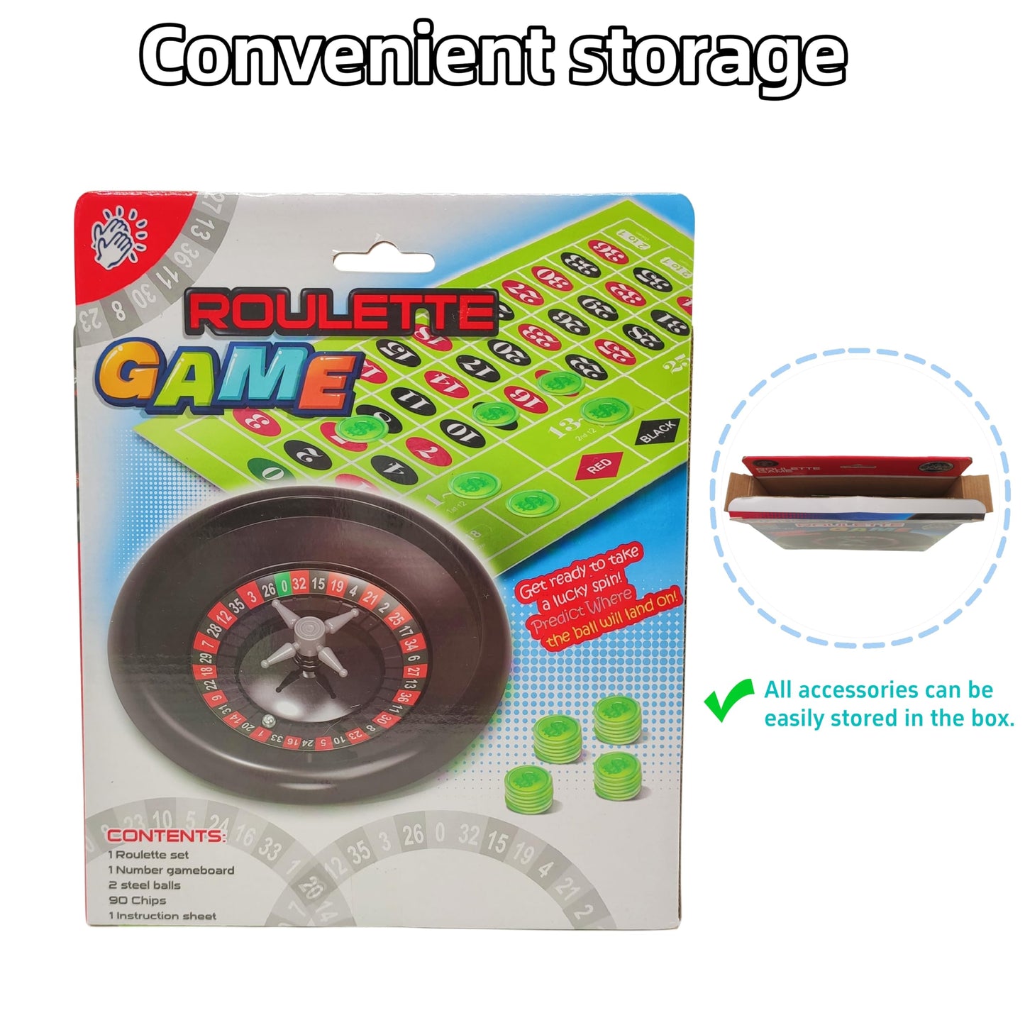 Ybgocot Roulette Wheel Game Set,Board Game For Kids 4-12,Small Size Family Game For Children