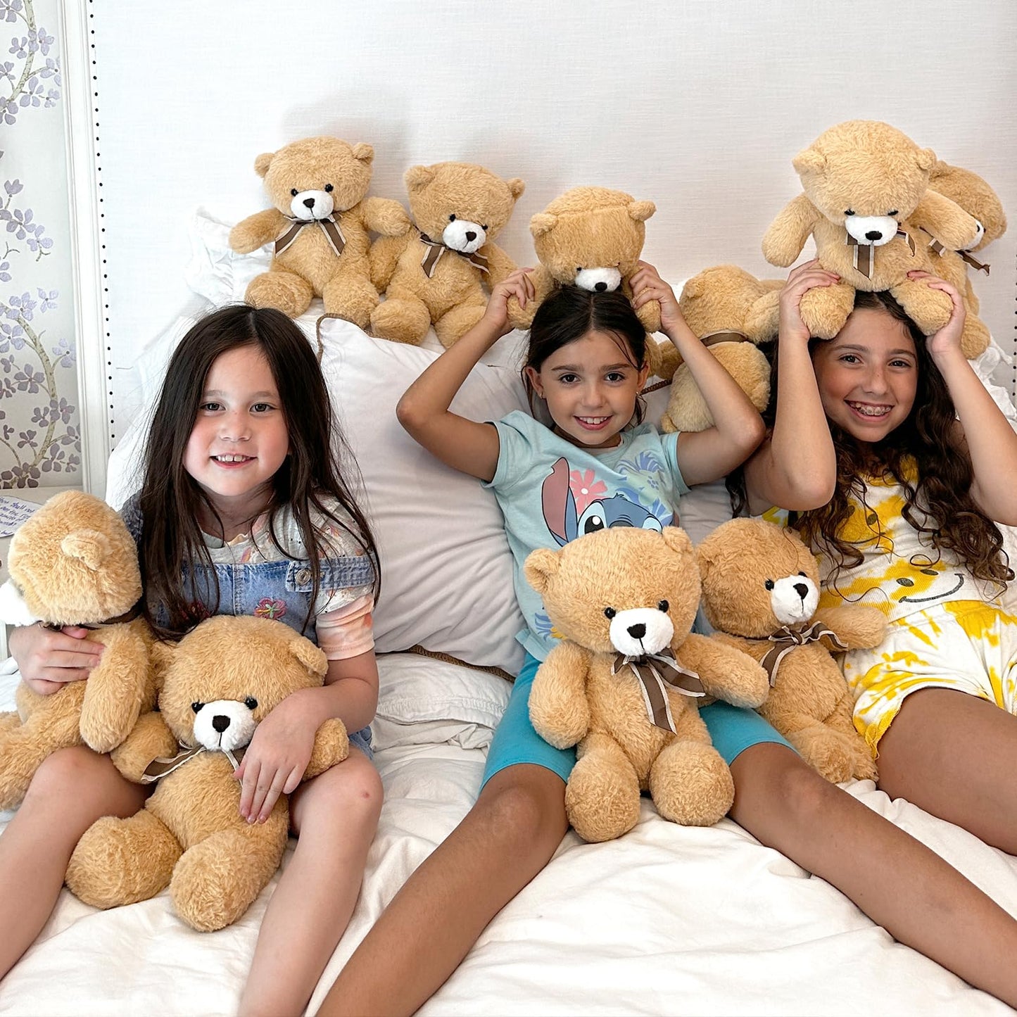 Tezituor Bulk Teddy Bears For Baby Shower, 10Pcs Teddy Bear Stuffed Animal Bulk, 12' Stuffed Bear Plush Toy For Wedding Birthday Christmas Party Decorations