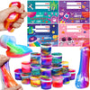 28 Pcs Valentines Day Gifts For Kids Classroom - Galaxy Slime With Valentines Day Cards For Kids School, Slime Stress Relief Fid