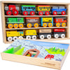 Orbrium 12 Wooden Train Cars Set With Wooden Storage Box With Box Cover Tunnel For 3,4,5,6,7 Years Old Compatible With Thomas & Friends Push-Along, Brio, Ikea, Imaginarium, Melissa And Doug