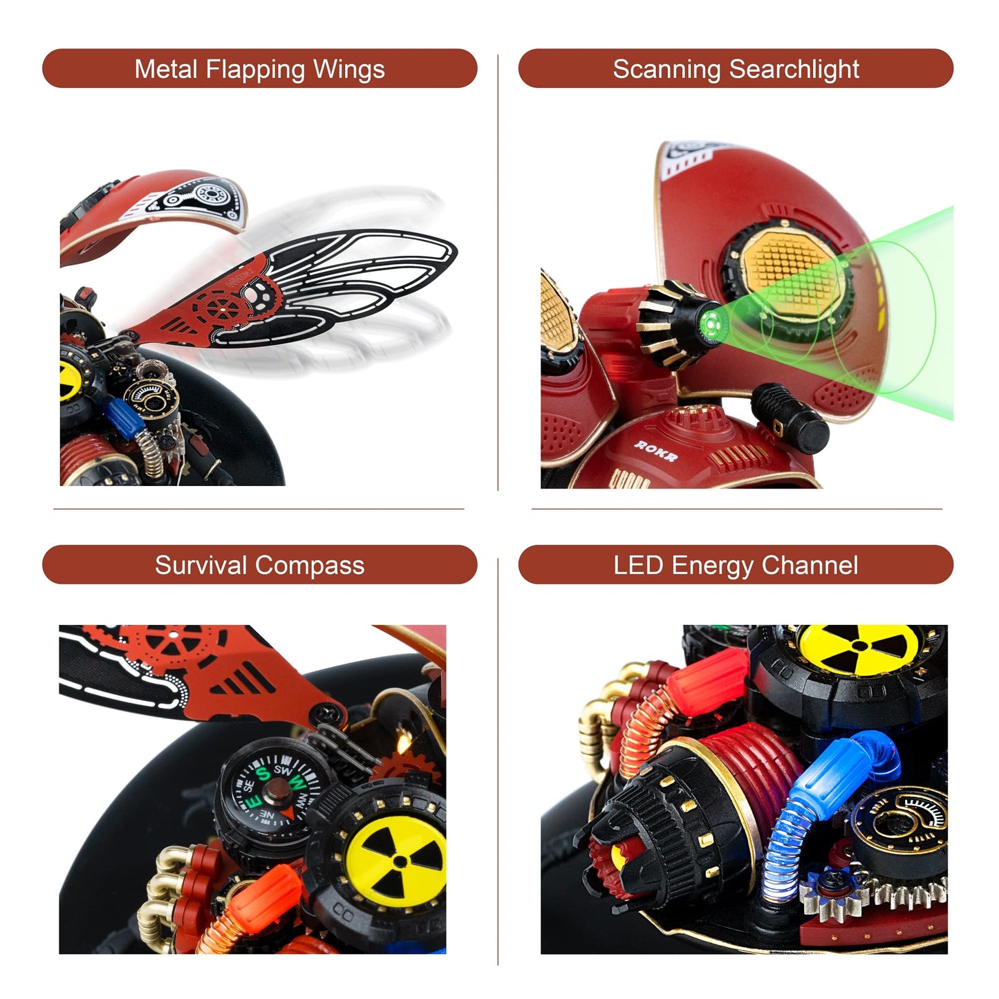Rokr Mechanical Puzzles Scout Beetle, 3D Metal Model Kits For Adults To Build, Stem Toys Building Sets For Teens, Halloween/Christmas/Birthday Gifts For Boys Ages 14+ (Scout Beetle)