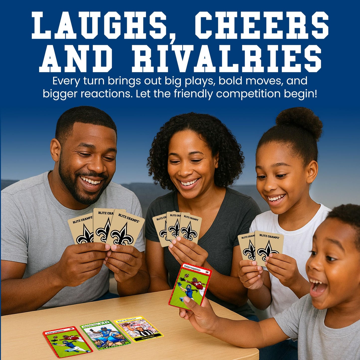 Blitz Champz New Orleans Saints - Official NFL Playing Cards & New Orleans Saints Gifts for Men & Women, Fun Travel Card Games f