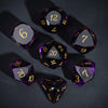 Udixi 7-Piece Glass Dice Set D&D, Multifaceted Diamond-Cut Glass Dnd Dice For Dungeons And Dragons Rpg Tabletop Games (Purple)