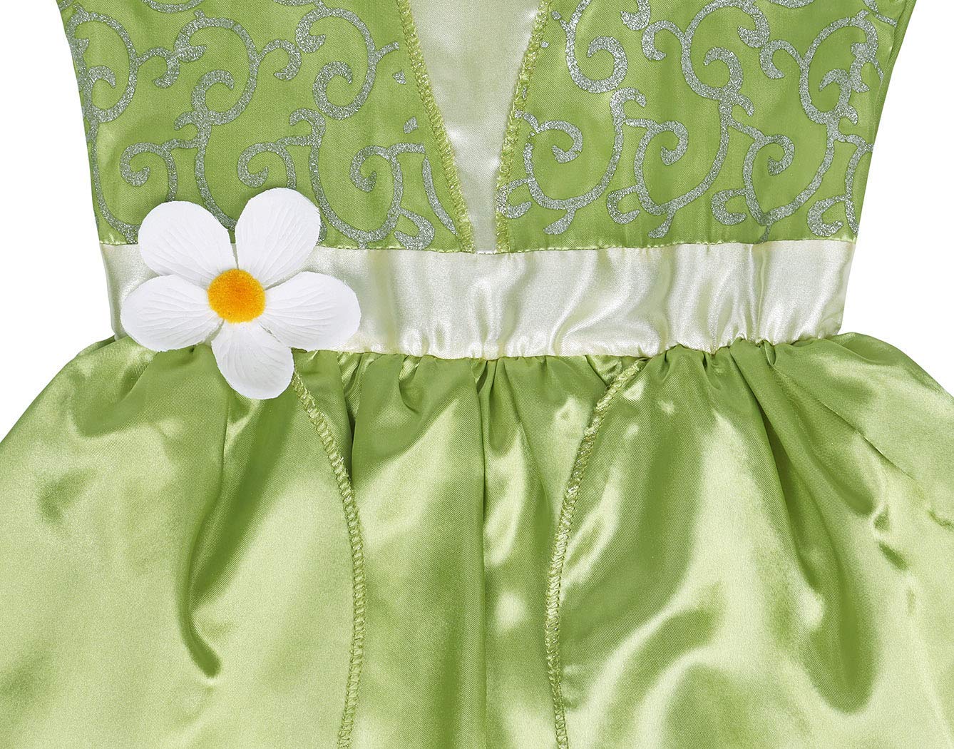 Wonderbabe Princess Tiana Dress Little Girls Birthday Party Fancy Dresses Halloween Role Play Green Fairy Frog Costume Outfits Clothes With Accessories Size 5T 6T