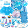 Golray Frozen Toys Makeup Kit & Elsa Dress Up Set - Blue, Real Makeup, Nail Polish, Wand, Purse - Perfect Gift for Girls Age 3-7