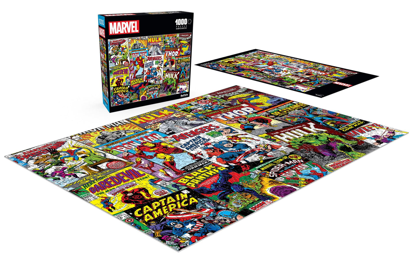 Buffalo Games - Marvel - Comic Book Collage - 1000 Piece Jigsaw Puzzle For Adults -Challenging Puzzle Perfect For Game Nights - Finished Size Is 26.75 X 19.75