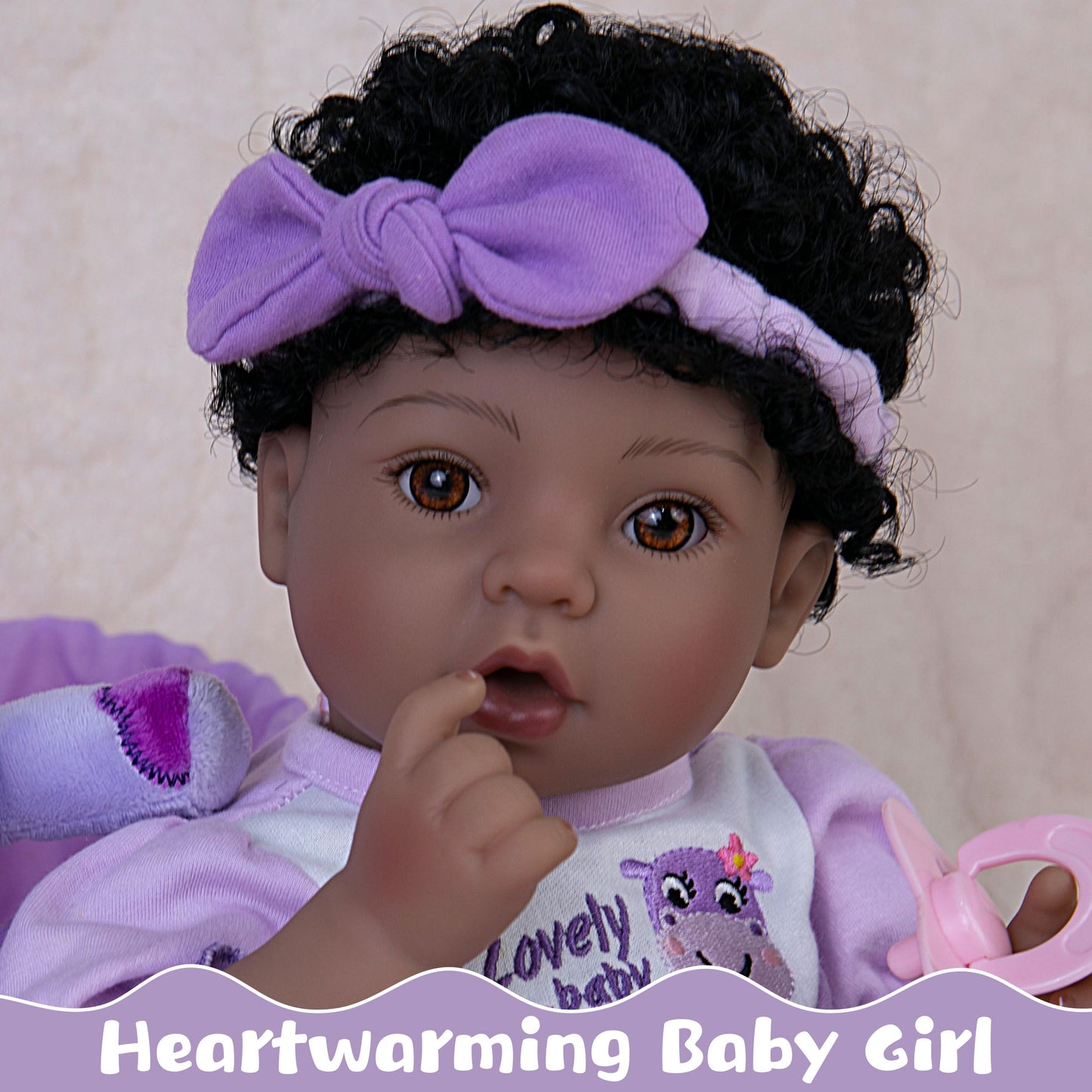 Ekokiz Reborn Baby Doll, 18-Inch Lifelike Baby Dolls American African Baby Girl Soft Cloth Body Newborn Baby Dolls With Clothes