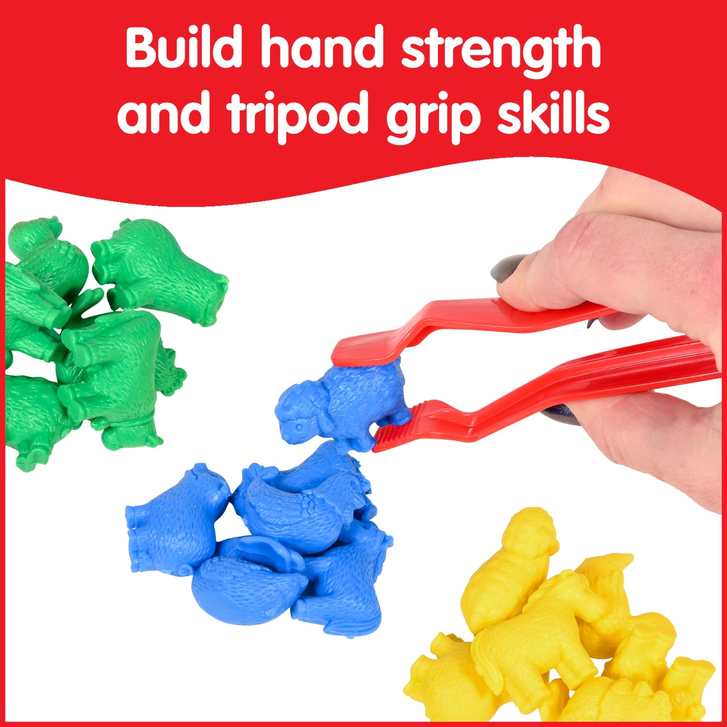 Edxeducation - 13204 Farm Animal Counters - Mini Jar Set Of 36 - Learn Counting, Colors, Sorting And Sequencing - Math Manipulat