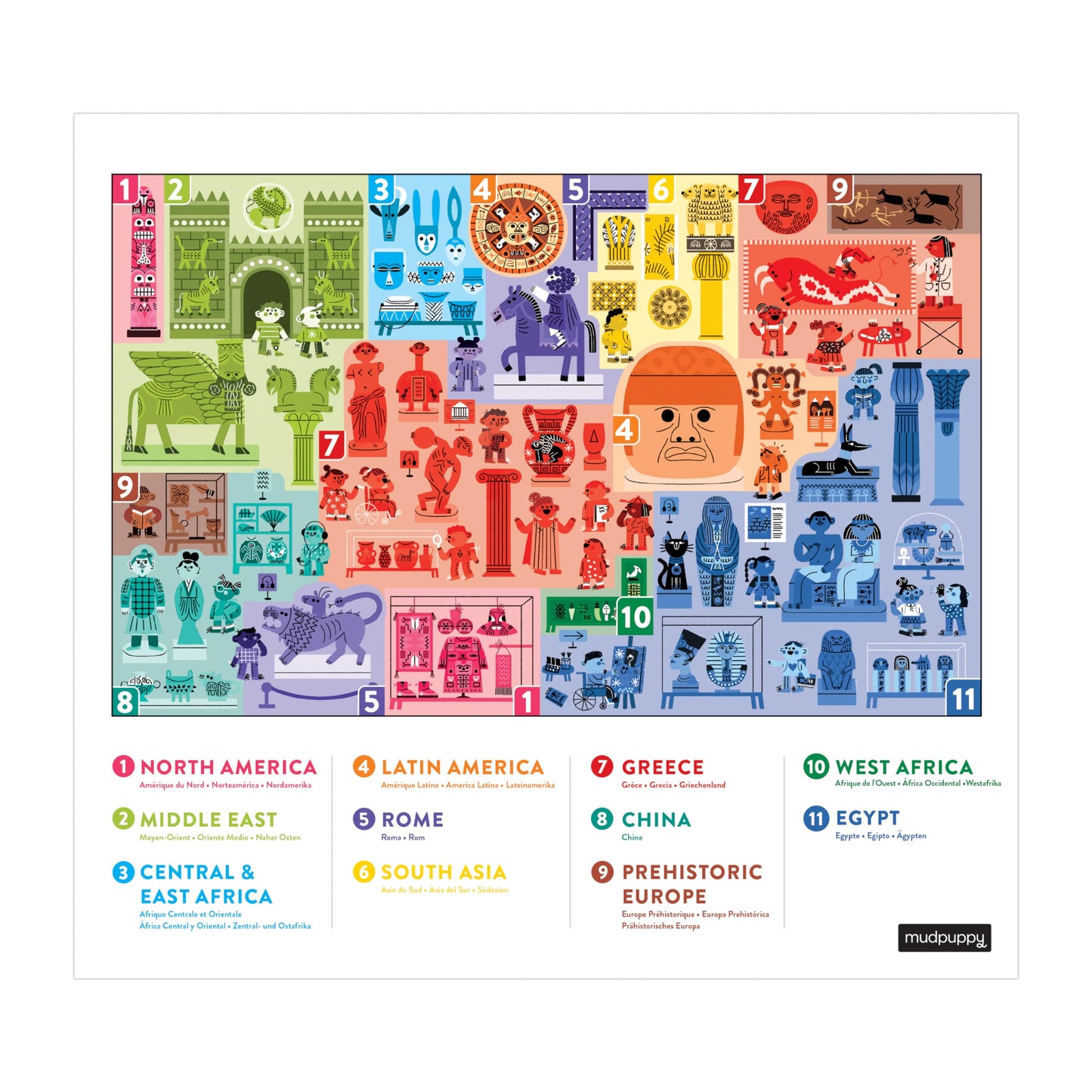Mudpuppy Art And Culture Museum - 64 Piece Search & Find Puzzle Jigsaw Puzzle Featuring Diverse Art Sculptures And Artifacts And