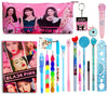 Kobbet Polyester Black Pink Stationery Set For Girls, Complete School Gift Set For Birthday, Return Gift With Pencil Pouch And A