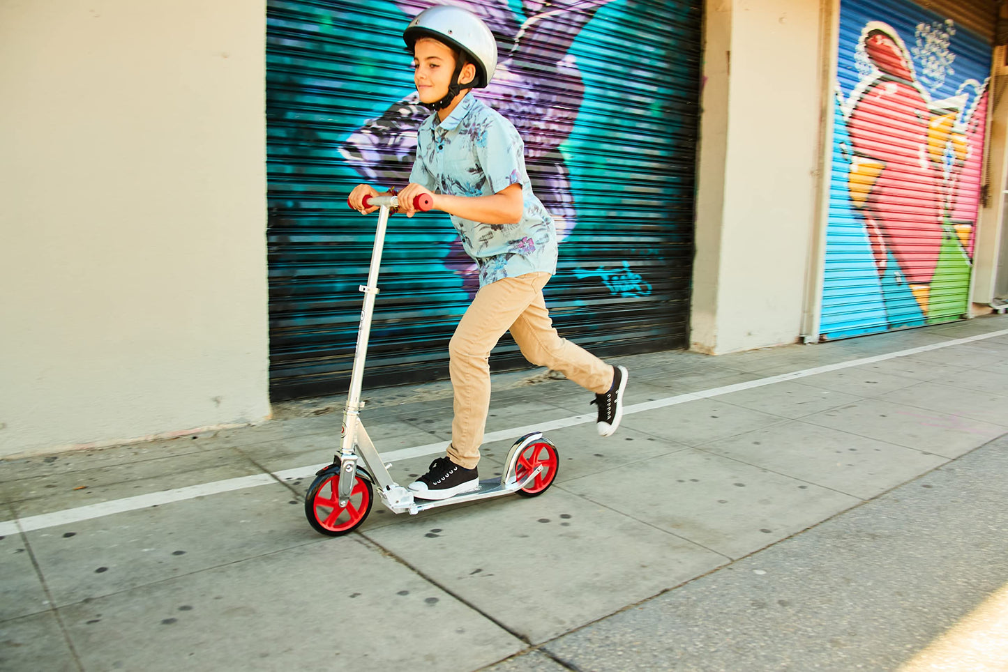 Razor A5 Lux Kick Scooter - 8" Urethane Wheels, Anodized Finish, Blue, for Kids 8+, Max Weight 220 lbs, Model 13013243