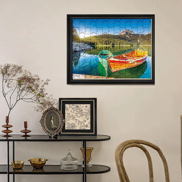 Diiopoty Puzzles for Adults Jigsaw Puzzles 500 Piece Boats Canoe at Wetland Moraine Lake Canoes for Family Fun Games Challenging