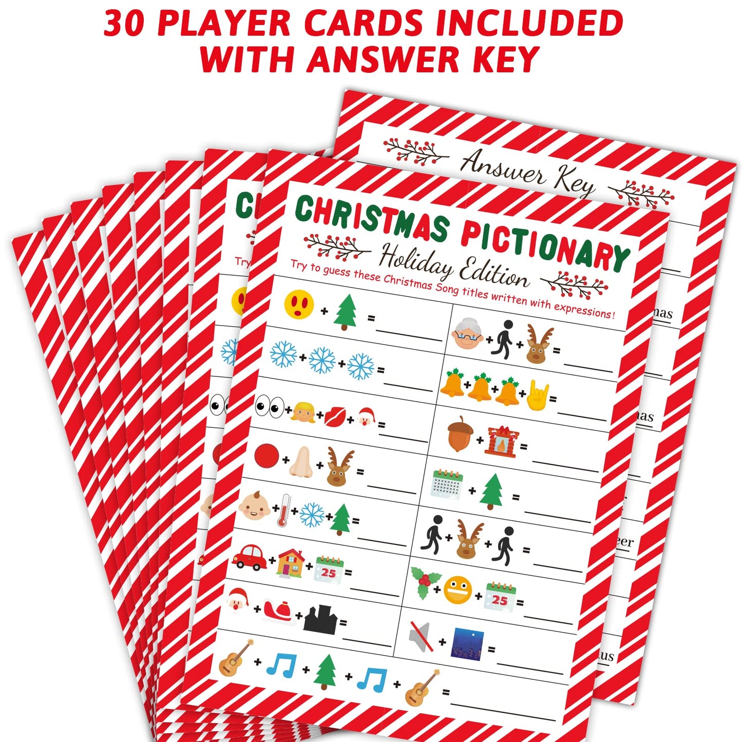 Chiazllta Christmas Party Games, Song Guessing Sing Me A Picture Xmas Themed Party Holiday Activity For Adults Groups Coworkers,