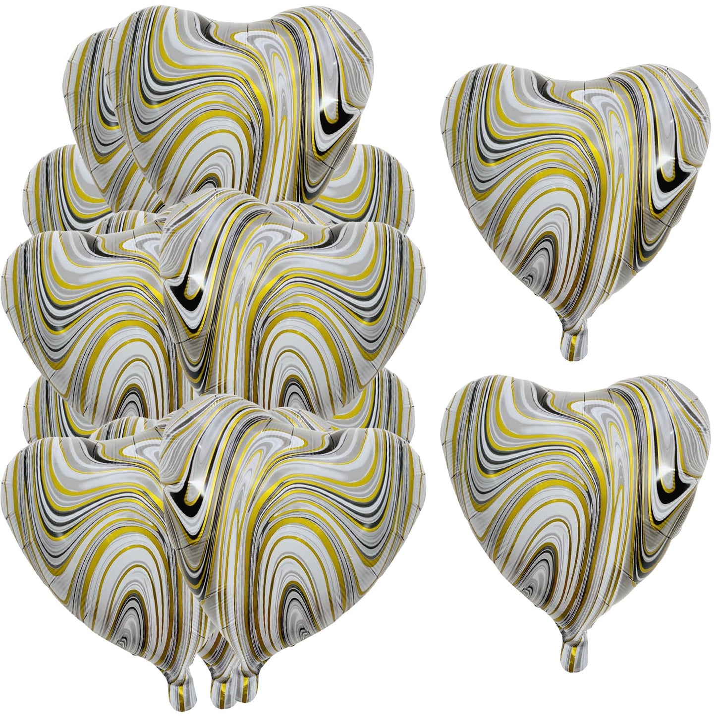 25 Pcs Marble Black Heart Balloons 18In Foil Heart Shaped 18 Inch Balloons Helium Mylar Balloons Foil Balloon Decoration For Wom