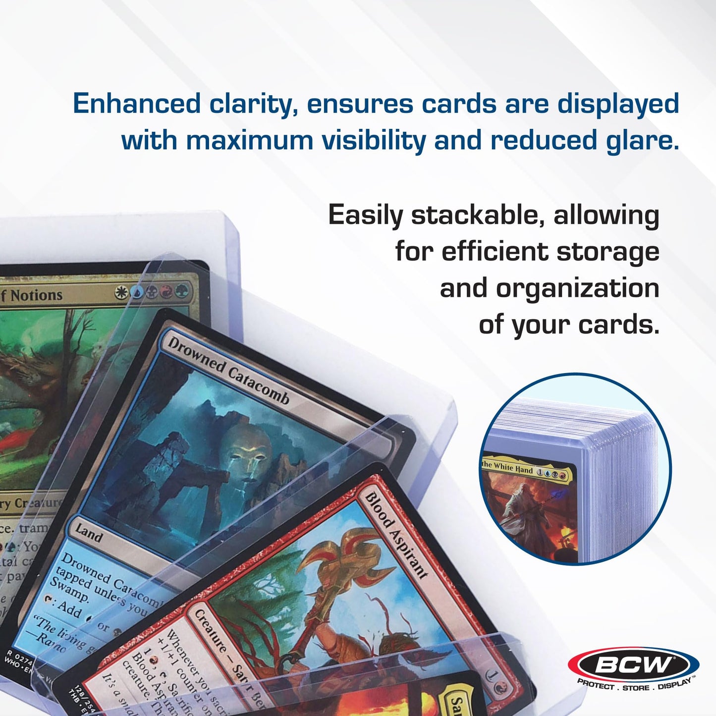Bcw 3X4 Topload Card Holder - Premium 20Pt Thickness | 8 Pack (200 Total) | Quality Rigid Pvc Protector For Standard Size Tradin