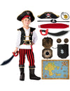 Spooktacular Creations Pirate Costume for Kids Boys Classic Red Pirate Outfit Deluxe Set with Toy Accessories for Toddler Halloween Pretend Roleplay Themed Party (Small 5-7 yrs)