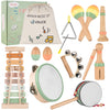 Vinjoe Baby Musical Instruments-Toddler Montessori Wooden Musical Toys For Kids 1-3, Neutral Colors Percussion Instruments Set E