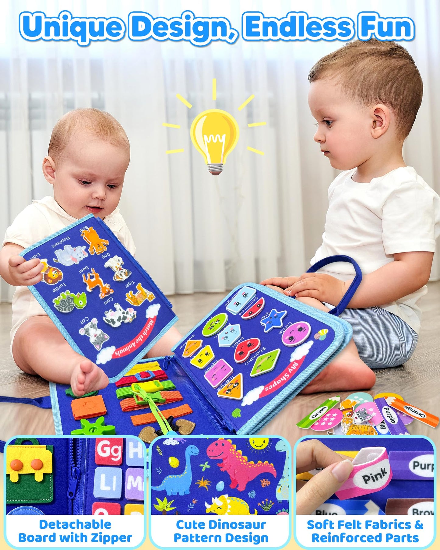 Walenty Toddler Busy Board Montessori Toys For 1 2 3 4 Year Old Boy Birthday Gifts, Busy Book Sensory Learning Toys For Toddlers