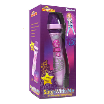 Little Pretender Kids Karaoke Microphone - Bluetooth Voice Changer Toy, Pink, Model LP-2508, 15 Pre-Installed Nursery Rhymes, Ages 3-9+